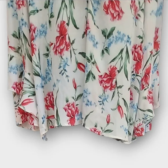 NWT She + Sky Floral Layered Bell Sleeve Blouse - Red and Blue ~sz 1XL - Picture 4 of 6